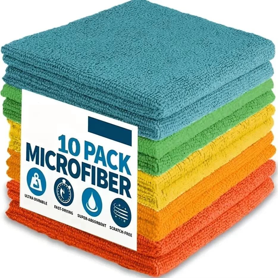 5/10/20pcs Kitchen Towel, Ultra-fine Fiber Light Gray Cleaning Cloth Set, Absorbent, Soft And Stain-removing Cloth - MANDOTOS