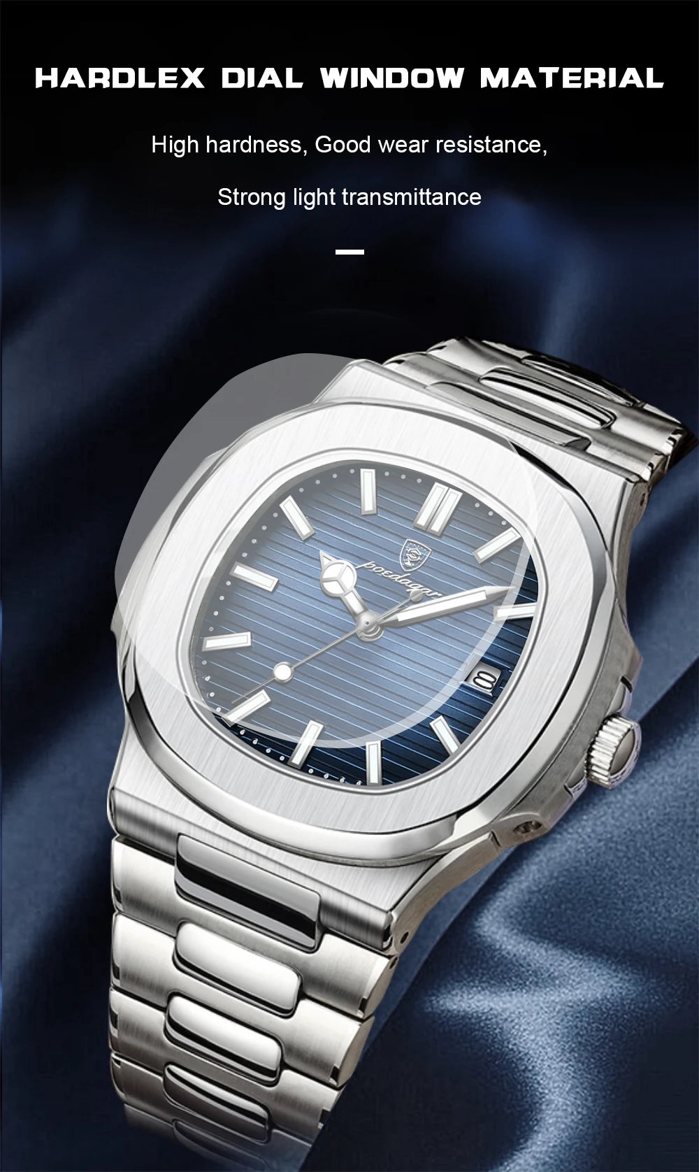 POEDAGAR Top Luxury Brand Man Watch Sports Waterproof Luminous Date Men Wristwatch Square Dial Quartz Men's Watches High Quality - MANDOTOS