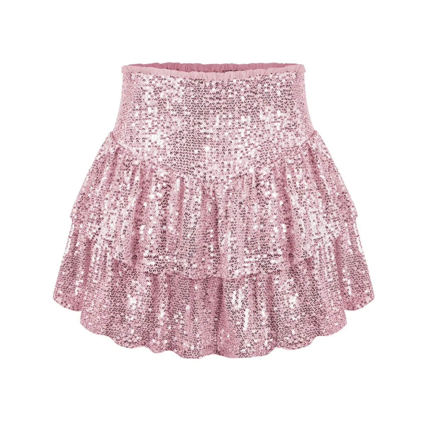 2024 African Party Evening Clothes for Women Spring Summer Sexy High Waist Sequin Mini Pleated Skirts Dashiki Africa Clothing