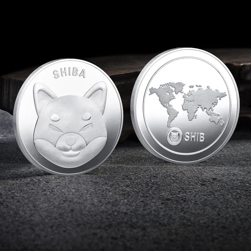 Bitcoin BTC ETH ADA XLM SHIB DOGE XRP SOL DOT LINK LTC UNI Coin Physical Metal Crypto Currency Coin Collection with Plastic Case