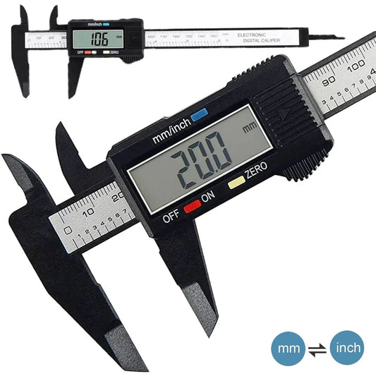 150mm 100mm Electronic Digital Caliper Carbon Fiber Dial Vernier Caliper Gauge Micrometer Measuring Tool Digital Ruler MANDOTOS
