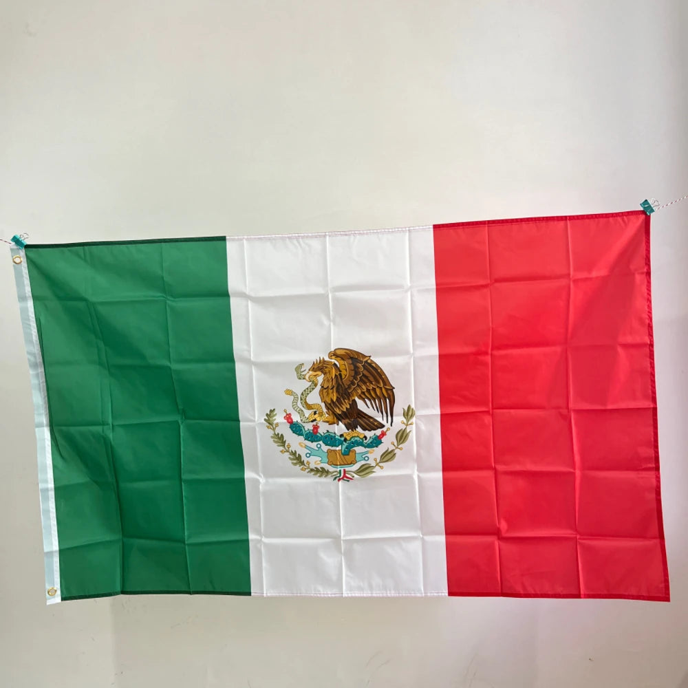 Mexico National flag 90X150cm polyester Hanging Printed Mex Mx Mexican National Flags Mexicanos Banner For Decoration
