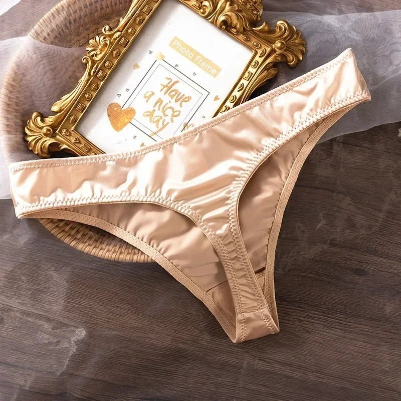 Ice Silk Panties Women Lingerie Underwear Low Waist Seamless Quick-drying Skin-friendly Breathable Briefs Women Intimates Brief MANDOTOS