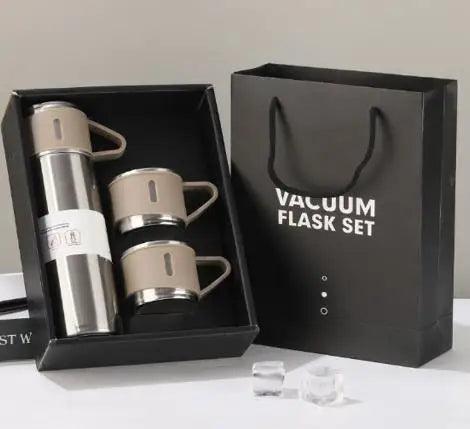 One Cup Three Lid Thermos Cup Set 304 Stainless Steel Handle Lid Gift Cup Men's And Women's Portable Gift Box Set - MANDOTOS
