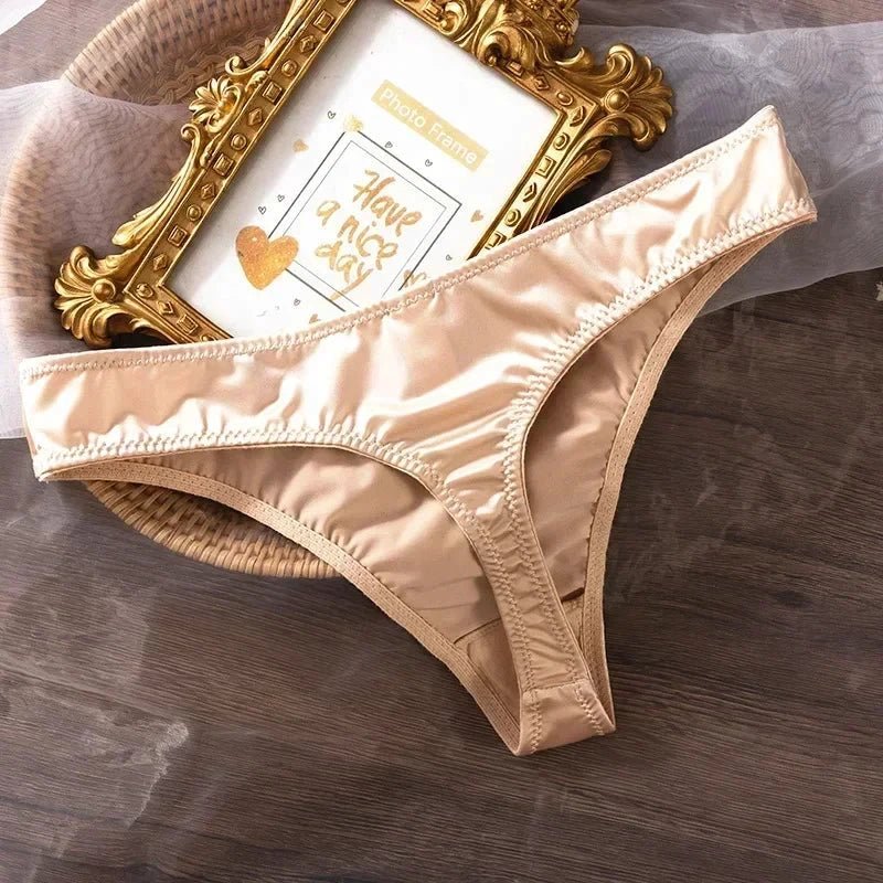 Ice Silk Panties Women Lingerie Underwear Low Waist Seamless Quick-drying Skin-friendly Breathable Briefs Women Intimates Brief MANDOTOS