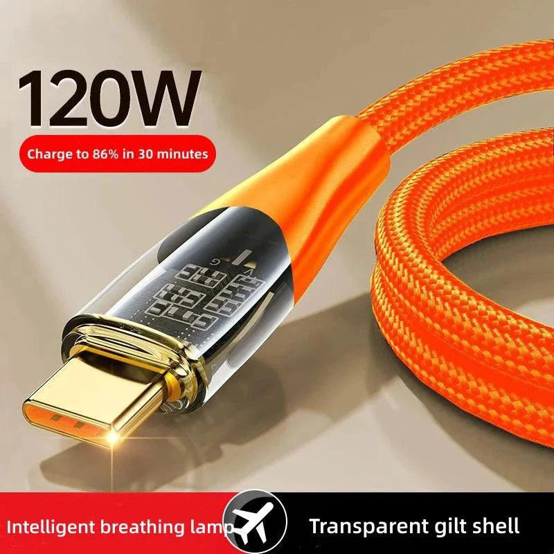 120W USB To Type C Cable Super Fast Charging Data Cord For Xiaomi 12 Redmi Note 11 Samsung S23 S22 Huawei Type-c Charger Cord - MANDOTOS