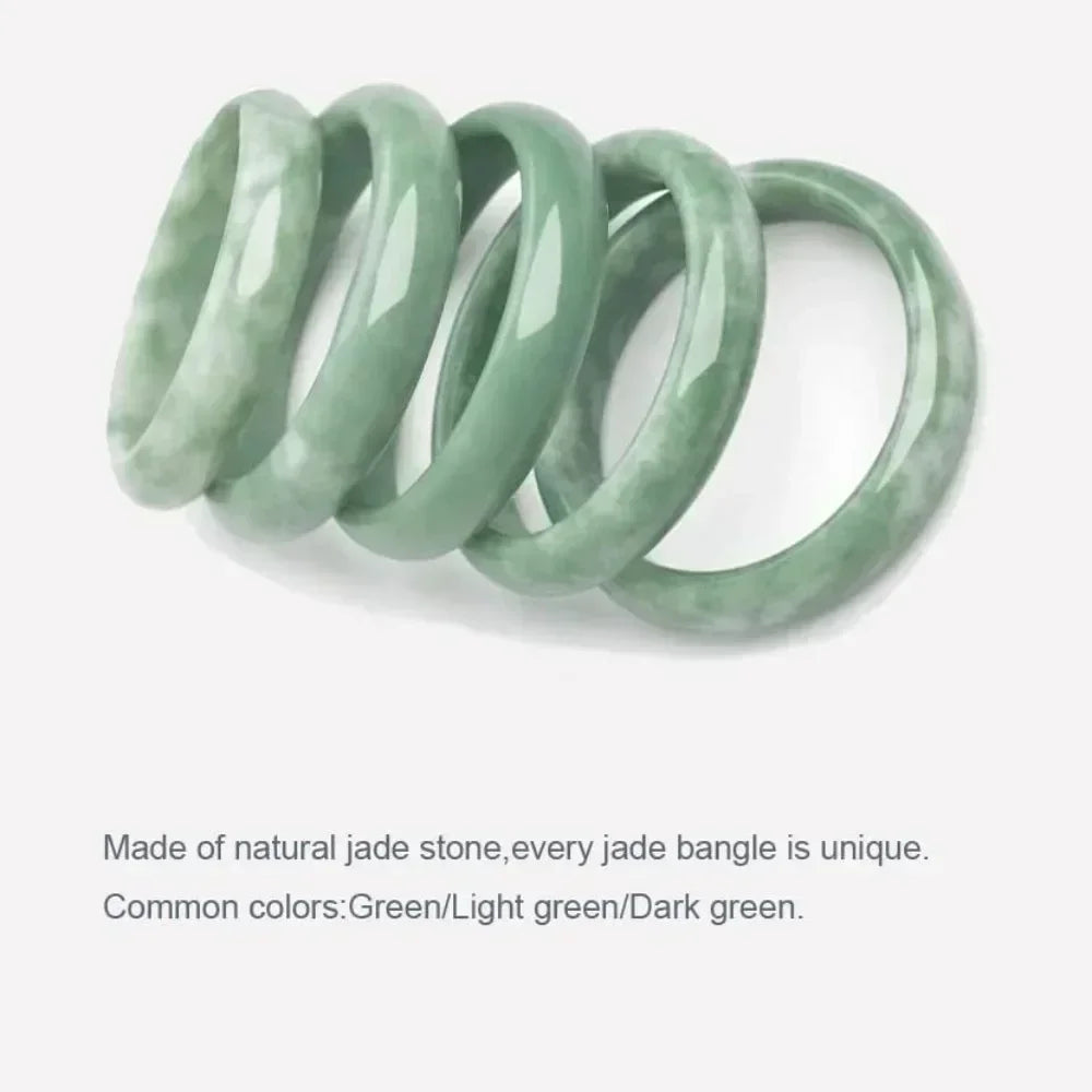 Natural Jade Bangle Bracelet for Women Classcial Retro Chinese Style Hand Jade Bracelets with Certificate and Gift Box - MANDOTOS