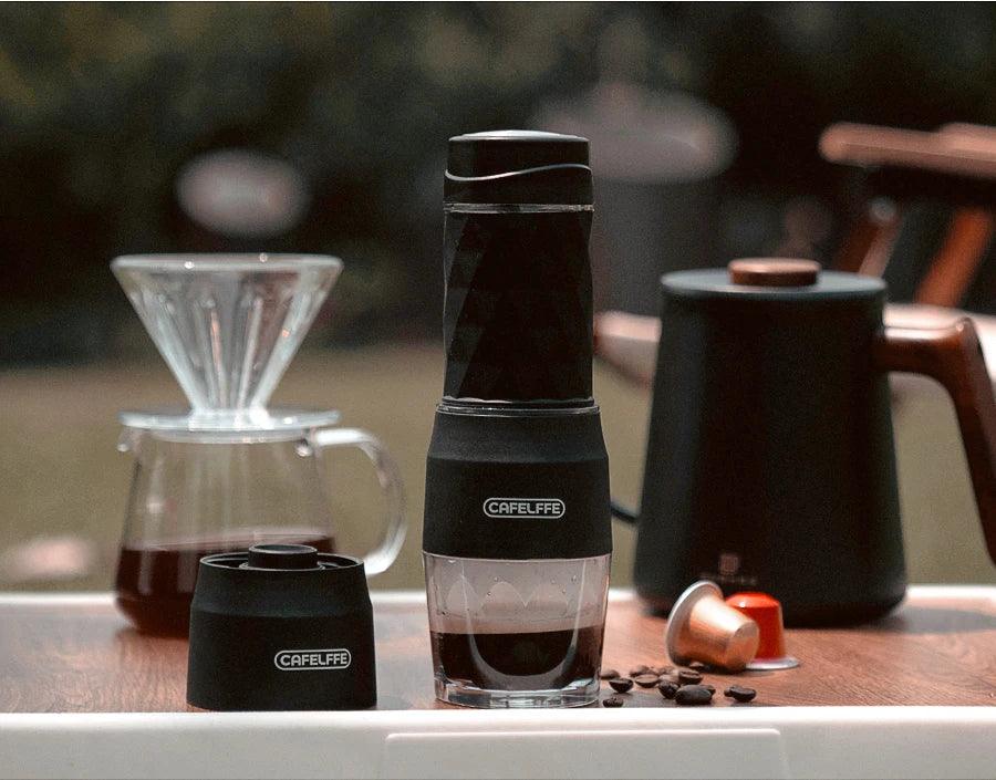 Cafelffe 3 In1 Portable Coffee Machine Hot/Cold Water Manual Espresso Maker For Capsule & Ground Hand Press Brewer hiking Travel - MANDOTOS