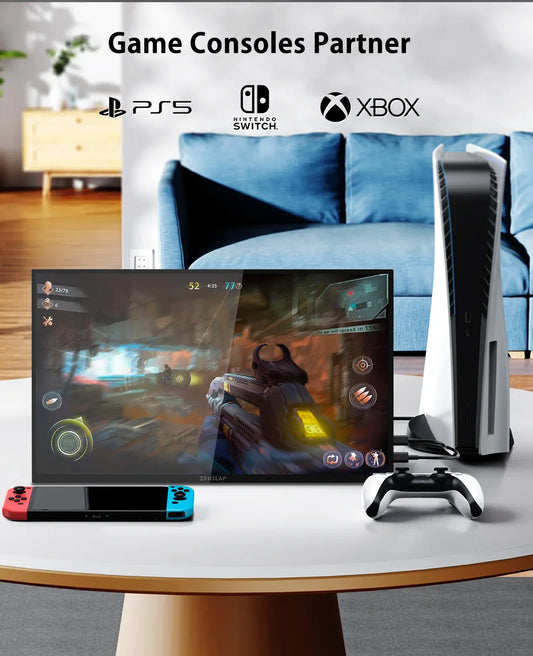 ZEUSLAP 18.5" Touch Screen Portable Monitor 100Hz 100% sRGB With Screen Holder Stand For Laptop Phone Xbox PS4 PS5 Switch