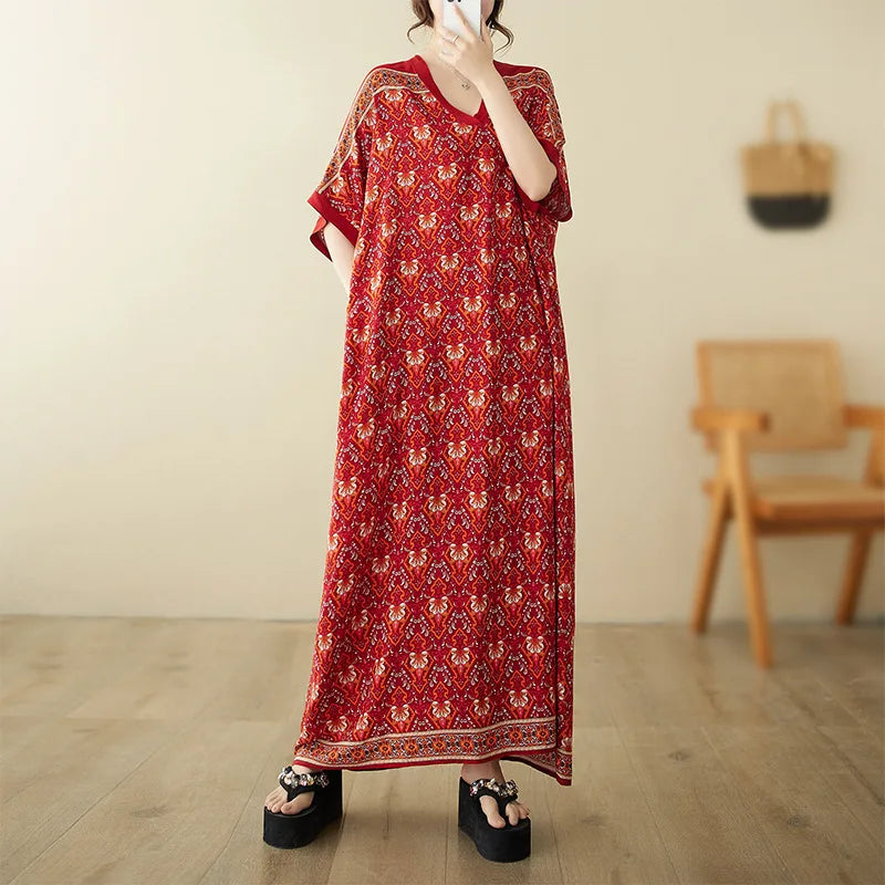 Summer Dress for Women Clothing Streetwear Ethnic Style Bohemian Beach Vintage Clothes Casual Fashion Harajuku Loose Streetwear
