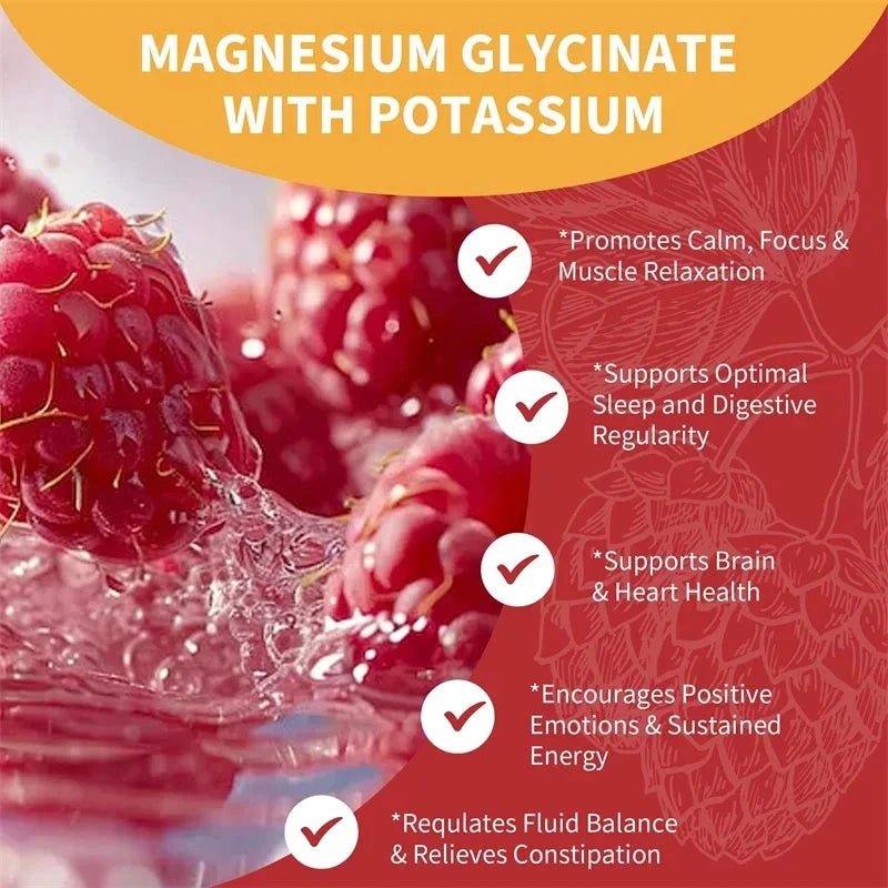 Magnesium Glycinate Gummies - Calm, Relieves Stress, Promotes Sleep, Support Memory, Concentration & Muscle Spasms - 120pcs MANDOTOS