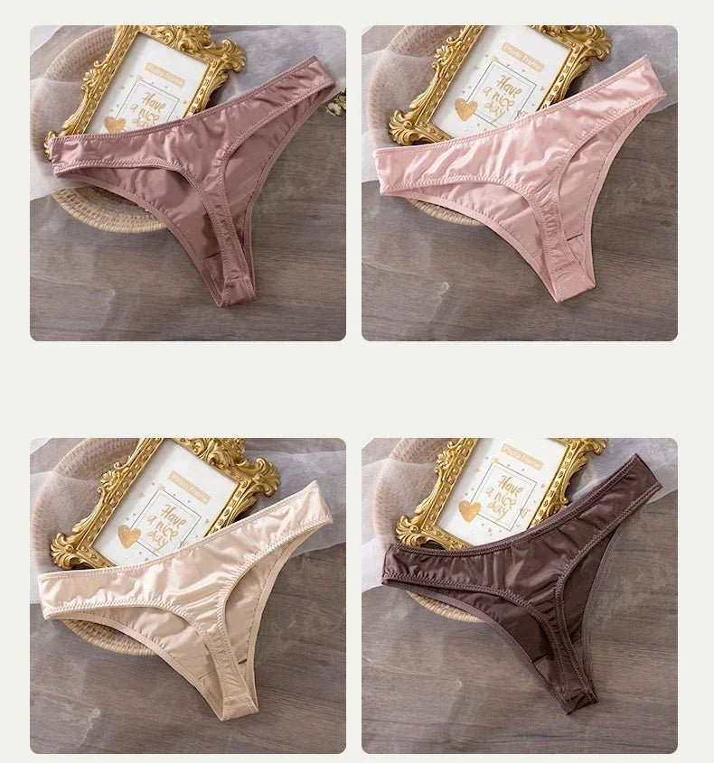 Ice Silk Panties Women Lingerie Underwear Low Waist Seamless Quick-drying Skin-friendly Breathable Briefs Women Intimates Brief MANDOTOS