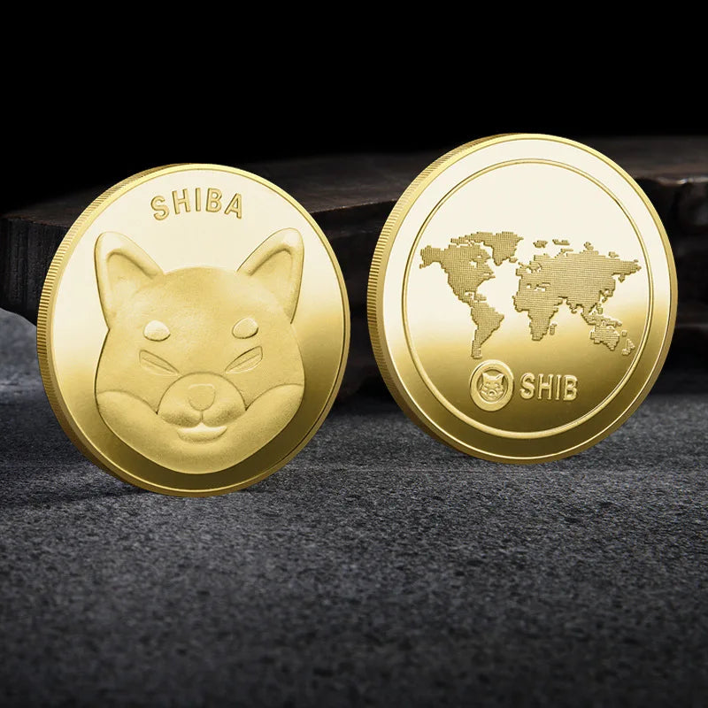Bitcoin BTC ETH ADA XLM SHIB DOGE XRP SOL DOT LINK LTC UNI Coin Physical Metal Crypto Currency Coin Collection with Plastic Case