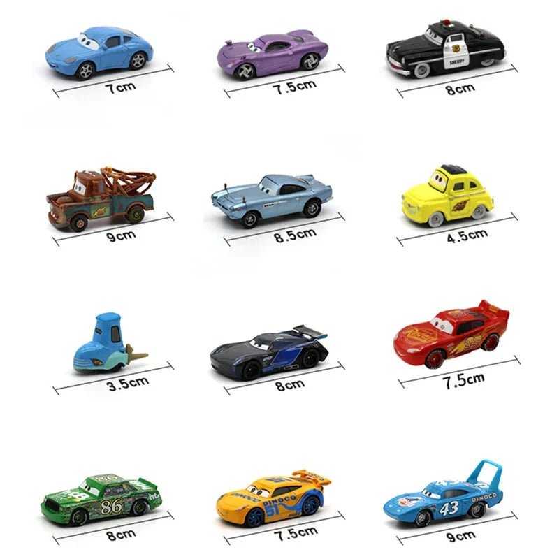 Mandotos Disney Pixar Cars 1 55 Metal Alloy Diecast Toy Car Set Lightning McQueen Mater Jackson Storm The King Nine fingers Store