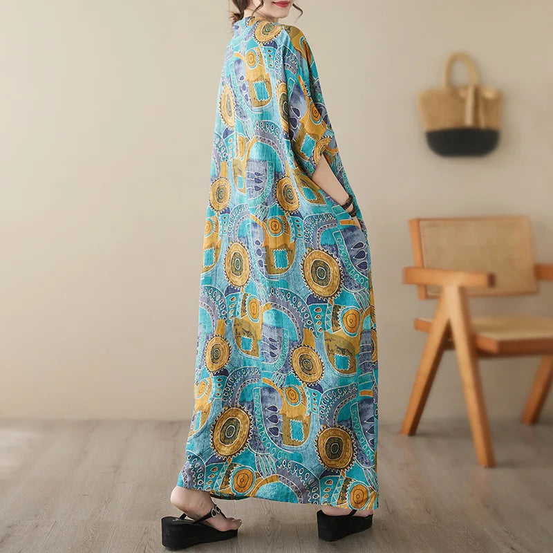 Summer Dress for Women Clothing Streetwear Ethnic Style Bohemian Beach Vintage Clothes Casual Fashion Harajuku Loose Streetwear