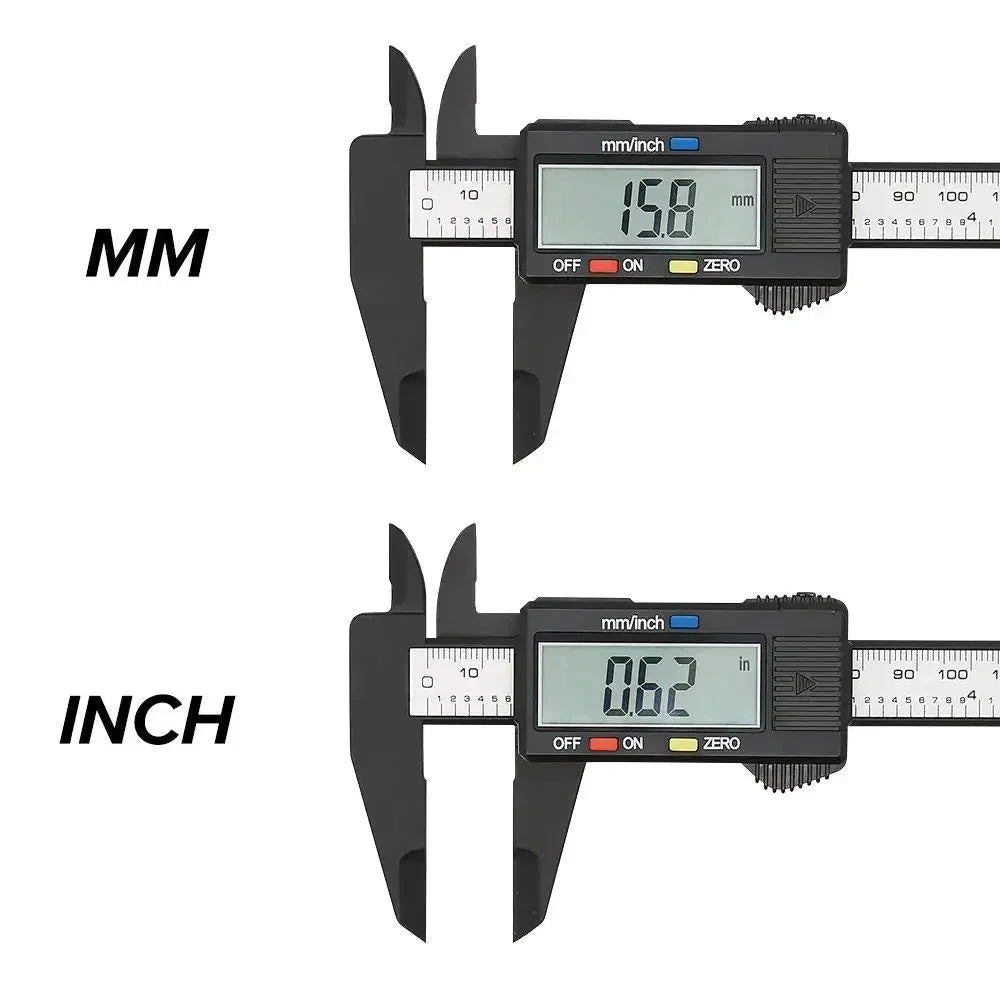 150mm 100mm Electronic Digital Caliper Carbon Fiber Dial Vernier Caliper Gauge Micrometer Measuring Tool Digital Ruler MANDOTOS