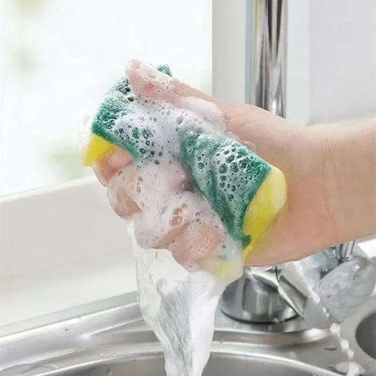 Highly absorbent double-sided sponge magic cleaning pot rust sponge cleaning brush kitchen cleaning tool - MANDOTOS