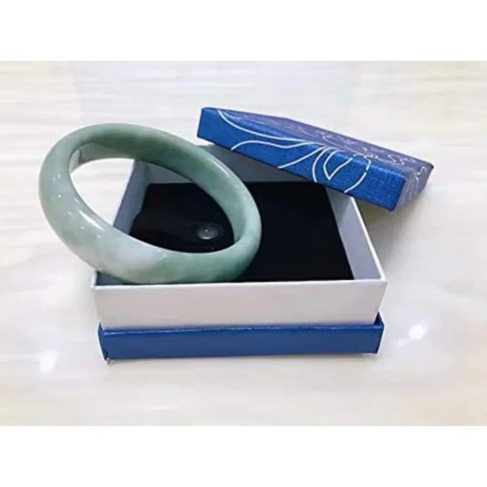 Natural Jade Bangle Bracelet for Women Classcial Retro Chinese Style Hand Jade Bracelets with Certificate and Gift Box - MANDOTOS