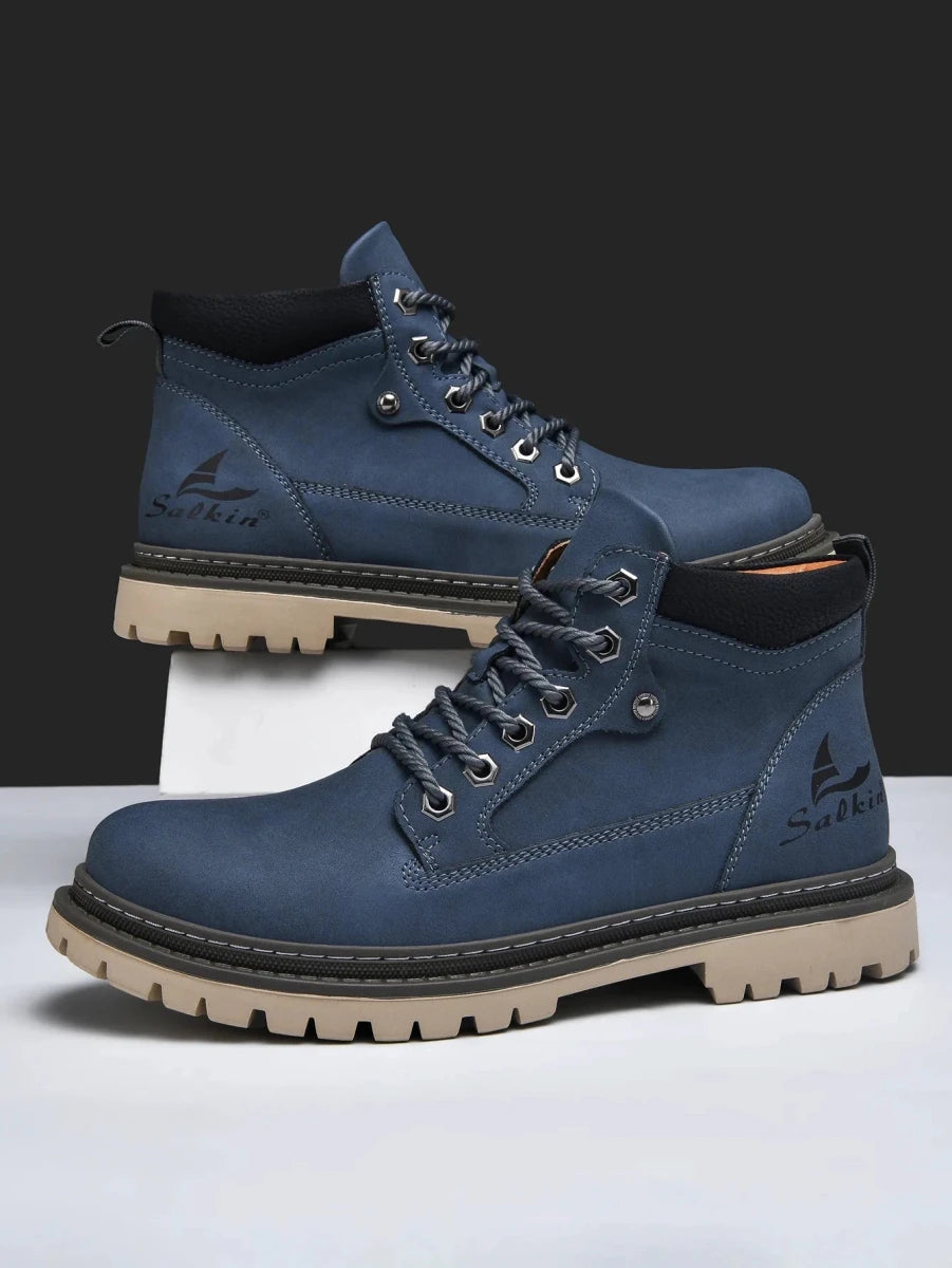 Handmade Men Boots Ankle Winter Leather Shoes Autumn Outdoor Hiking Boots Sneakers Hombres Botas High Top Footwear Anti Slip MANDOTOS