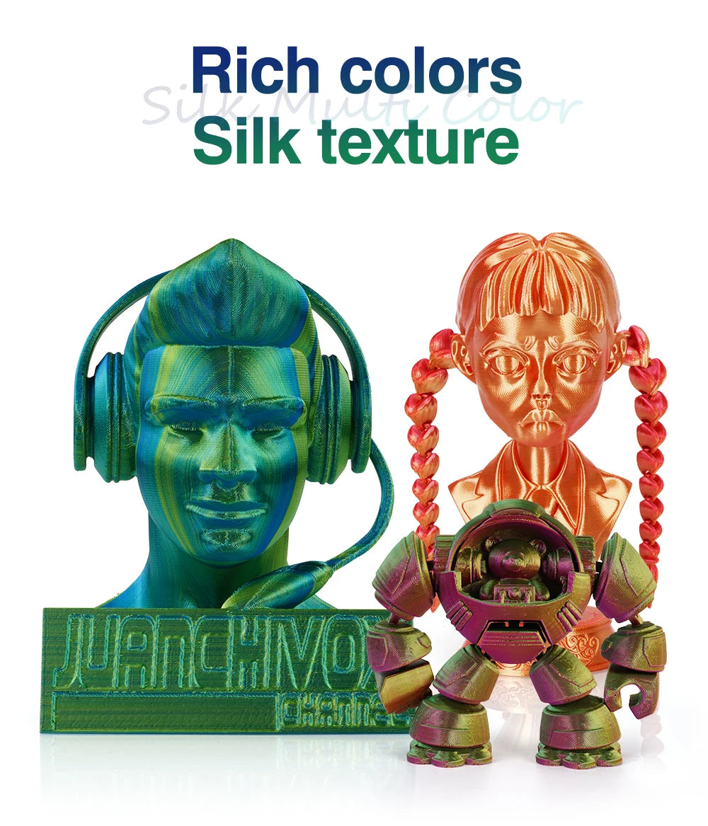 Multicolor Filament Bicolor Silk PLA 2Color for 3D Printing Plastic 3D Printer Materials 1.75mm Spool No Bubble High quailty