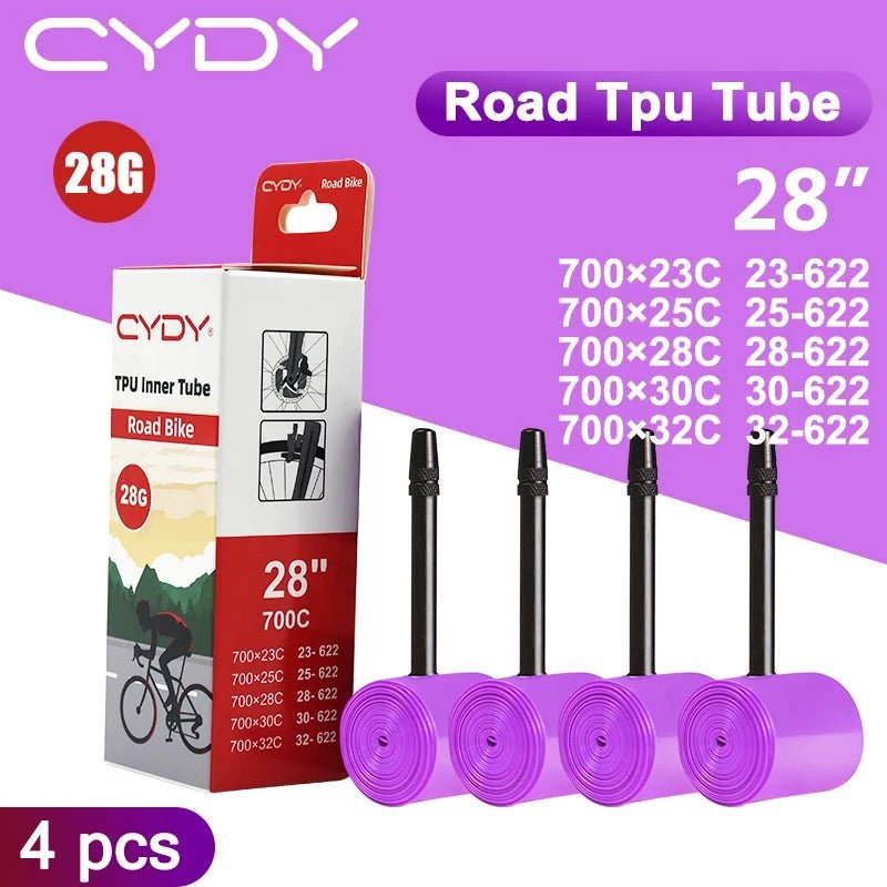 28g CYDY Road Bicycle TPU Inner Tube 700x23C 25C 26C 27C 28C 30C 32C Cycling Bike Tires Camera tyre 700C pneu aro French Valve MANDOTOS