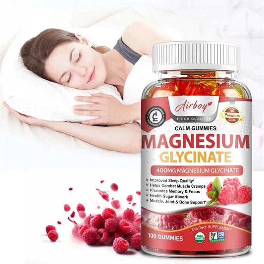 Magnesium Glycinate Gummies - Calm, Relieves Stress, Promotes Sleep, Support Memory, Concentration & Muscle Spasms - 120pcs MANDOTOS