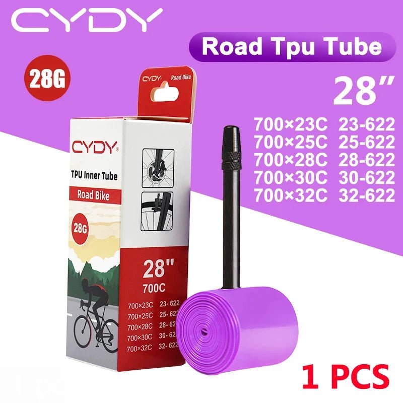 28g CYDY Road Bicycle TPU Inner Tube 700x23C 25C 26C 27C 28C 30C 32C Cycling Bike Tires Camera tyre 700C pneu aro French Valve MANDOTOS