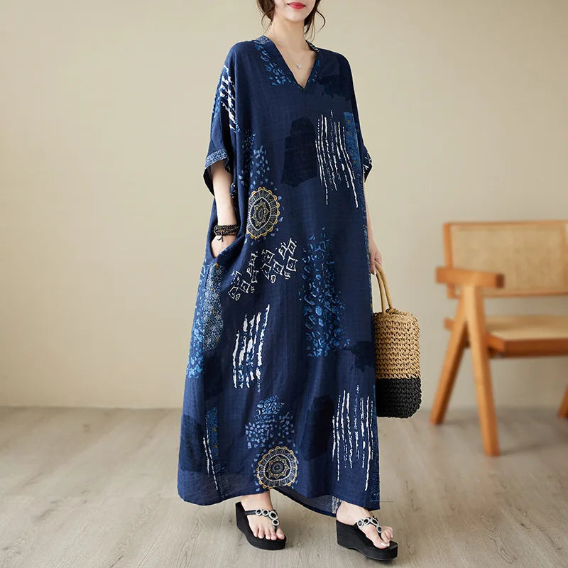 Summer Dress for Women Clothing Streetwear Ethnic Style Bohemian Beach Vintage Clothes Casual Fashion Harajuku Loose Streetwear