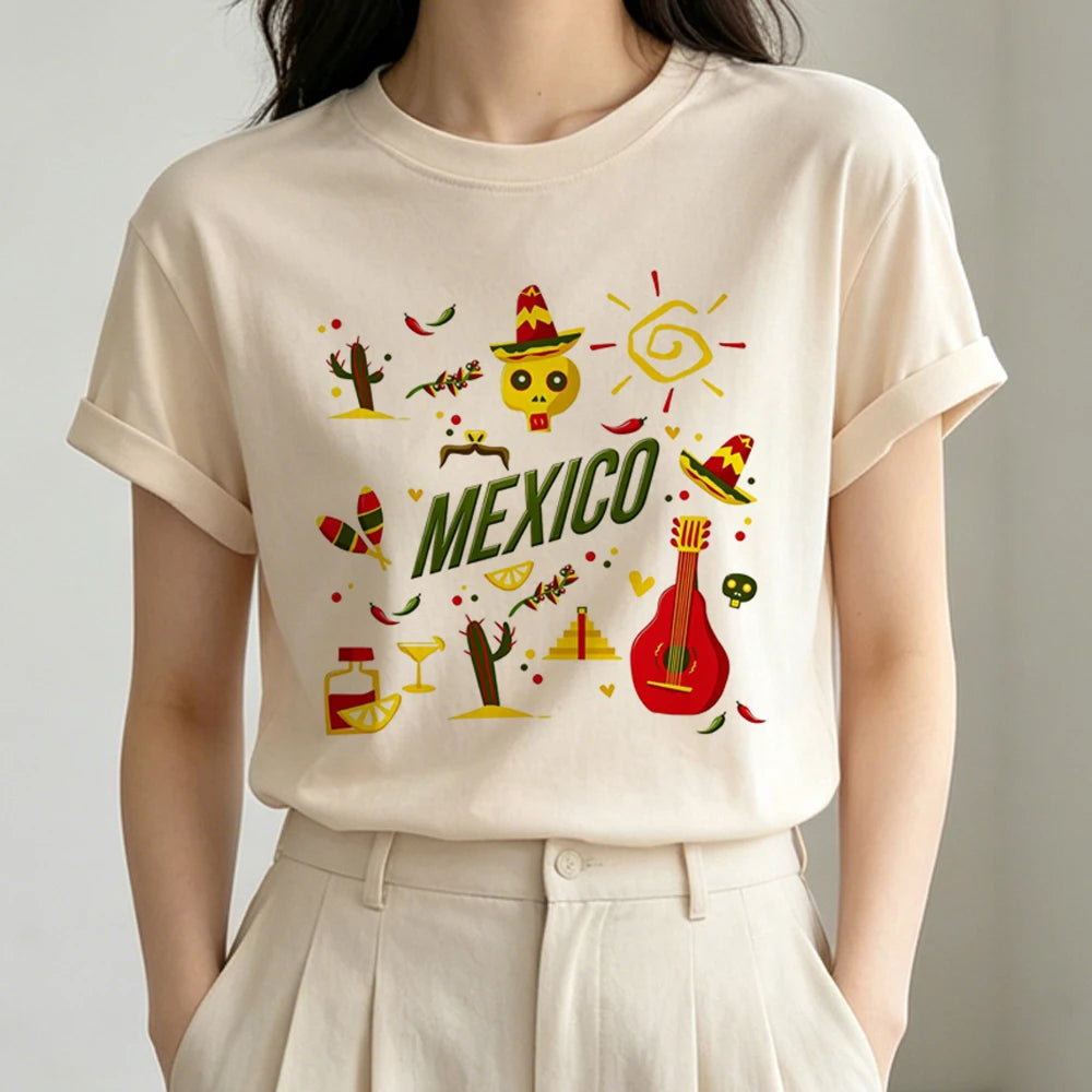 Mexico top tees girl 80s baddie summer alternative t-shirt kawaii baddie 2000s
