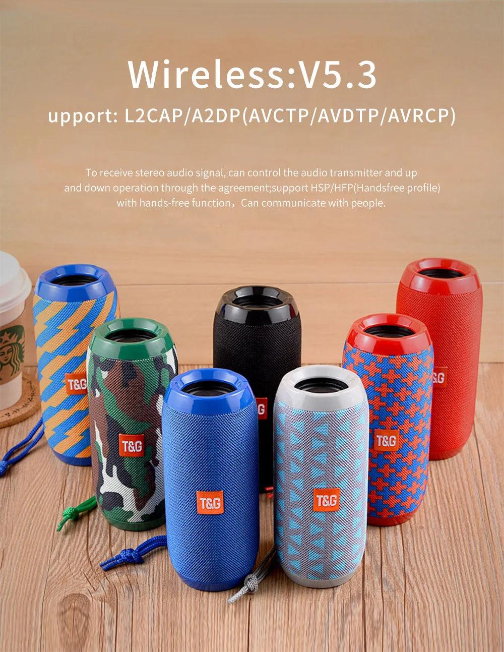 Bluetooth Speaker T&G TG117 Portable TWS Sound Box Waterproof Loudspeaker Outdoor Stereo Surround Speakers Support TF FM Radio - MANDOTOS