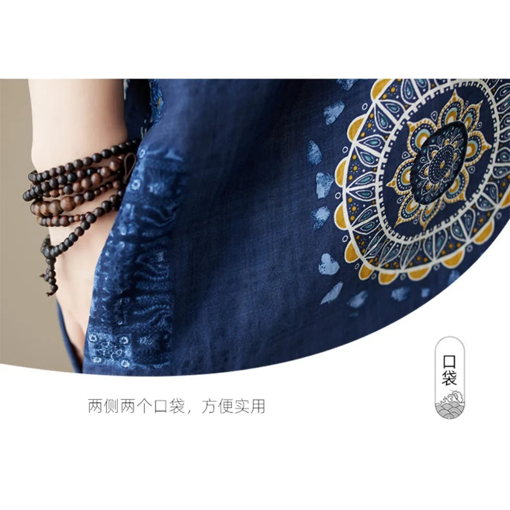 Summer Dress for Women Clothing Streetwear Ethnic Style Bohemian Beach Vintage Clothes Casual Fashion Harajuku Loose Streetwear