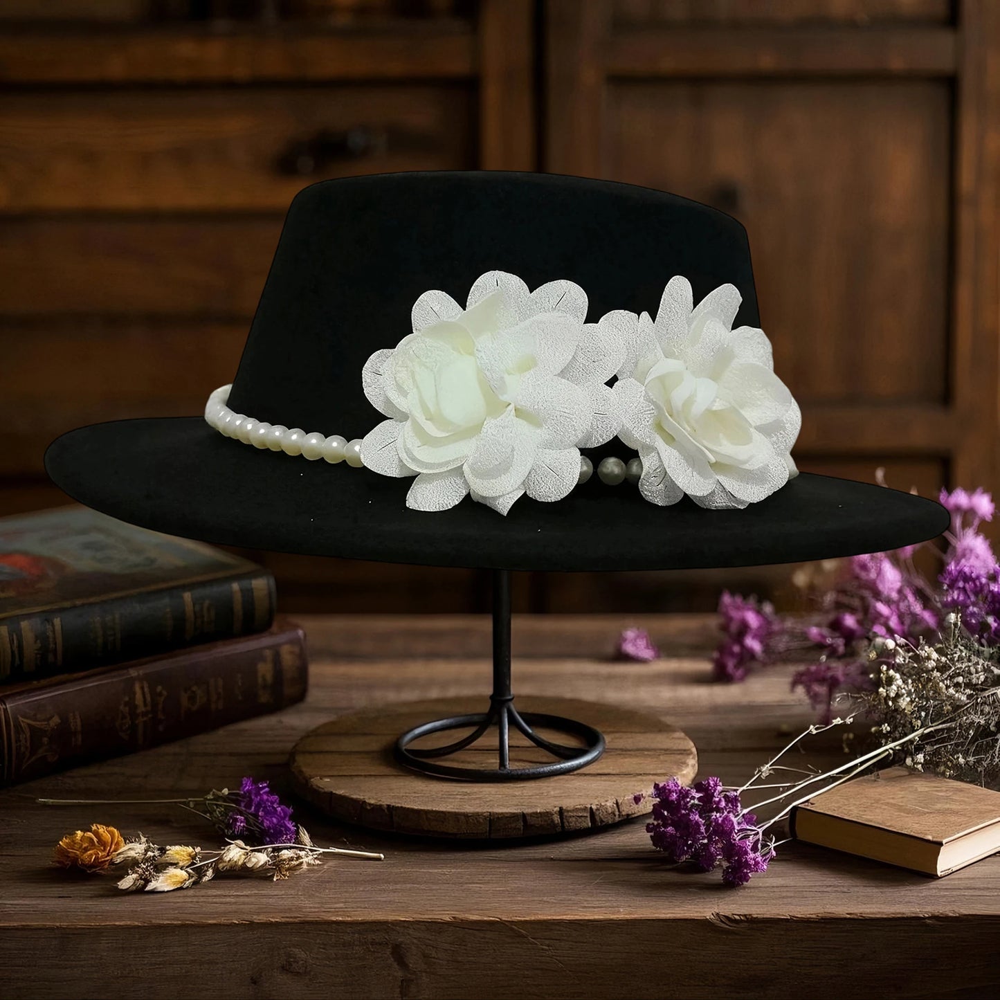 Elegant Women s Vintage Style Wool Fedora Hat with Bowknot Accent for Wedding Bridal Shower Tea Party and Derby Day