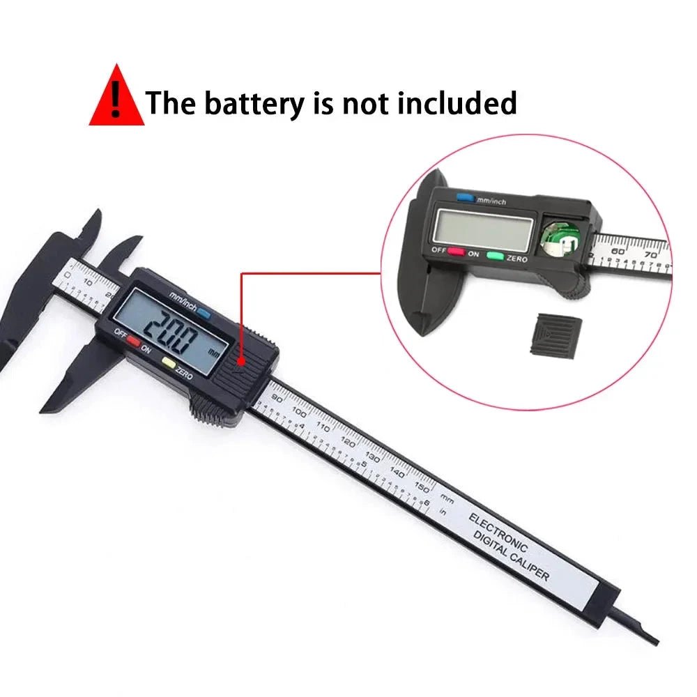 150mm 100mm Electronic Digital Caliper Carbon Fiber Dial Vernier Caliper Gauge Micrometer Measuring Tool Digital Ruler MANDOTOS