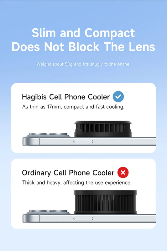 Hagibis Magnetic Cell Phone Cooler Universal Cooling Fan Mobile Phone Radiator for iPhone 16 Pro Black Shark Gaming Live Stream - MANDOTOS
