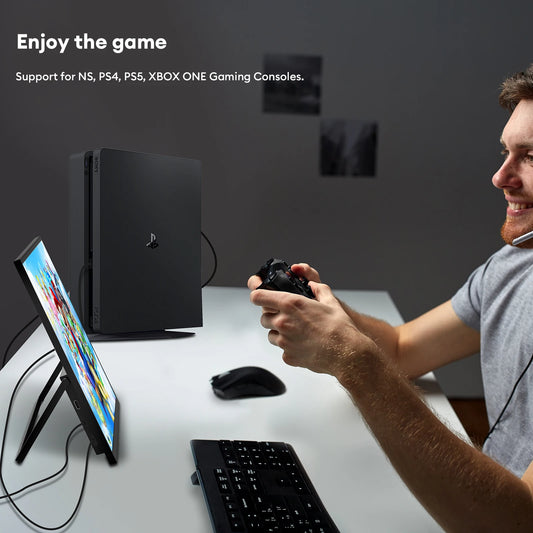 ZEUSLAP 15.6" FHD 100%sRGB 300Nits Ultra thin Back Stand Design Portable Monitor for Phone Gaming Laptop