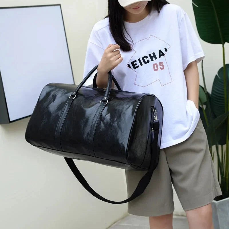 Travel Bag For Men Pu Leather Shoulder Bag Big Capacity Tote Bags For Women Fashion New Duffle Crossbody Bag Sports Pack luggage MANDOTOS