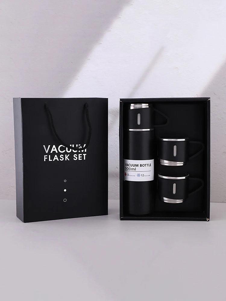 One Cup Three Lid Thermos Cup Set 304 Stainless Steel Handle Lid Gift Cup Men's And Women's Portable Gift Box Set - MANDOTOS