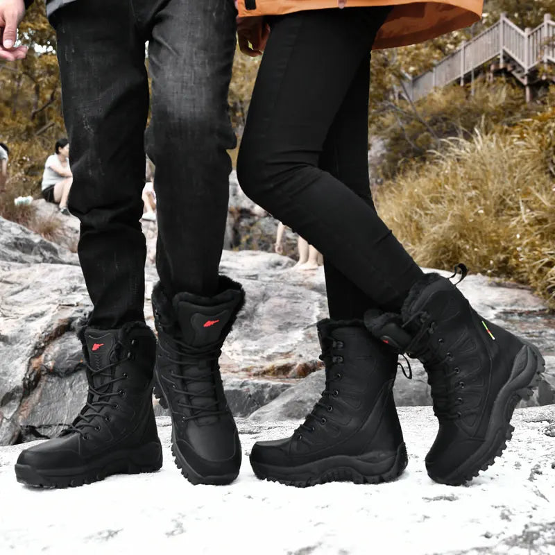 Winter Warm Waterproof Leather Snow Boots for Men - MANDOTOS