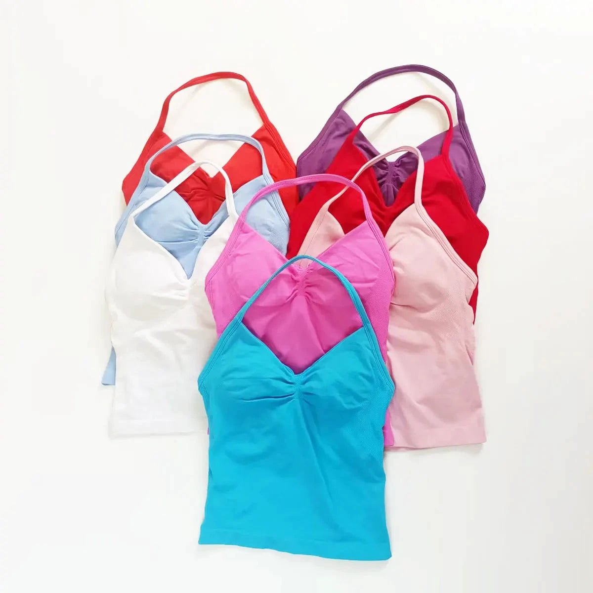 NCLAGEN Impact Longline Strappy Top Sports Yoga Vest Women's Fitness Tank Top Gym Beautiful Open Back Bra Running Workout Halter NCLAGEN Official Store