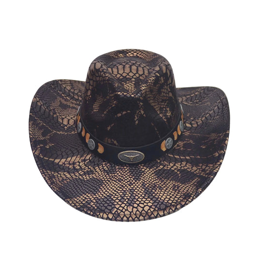 Vintage Floral Embroidered Straw Cowboy Hat Women Wide Brim Western Cowgirl Hat for Beach Vacation Party