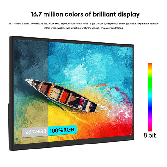 ZEUSLAP 18.5inch 1920*1080P 100Hz HDMI Type C Gaming Portable Monitor for Phone,NS, PS5, XBOX, PC, Laptop Extend Screen