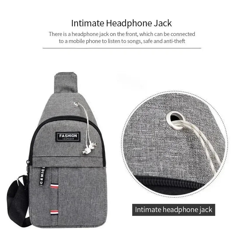 Men's fashionable, convenient, casual, waterproof, adjustable shoulder strap, large capacity waist bag suitable for outdoor acti - MANDOTOS