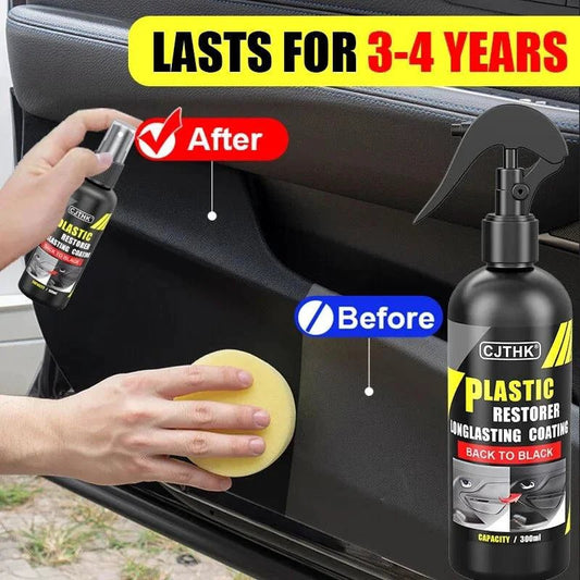 Mandotos Car Plastic Restorer Back to Black Gloss Renovator 50g For Plastic Leather Auto Care - MANDOTOS