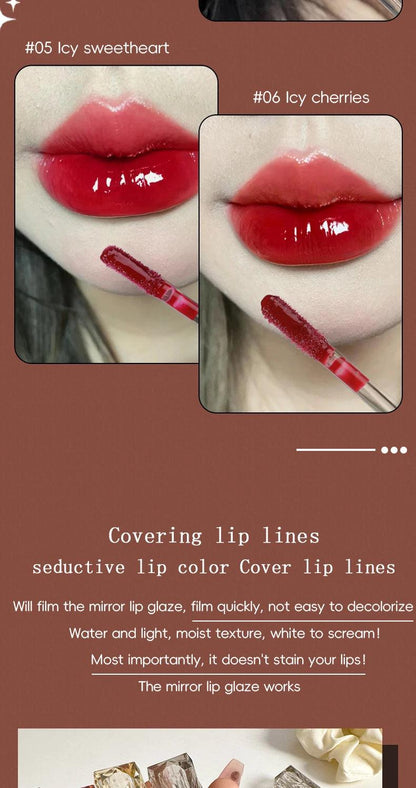 Lip Gloss Long Lasting Moisturizing Easy Halo Dyeing Waterproof Mirror Water Glass Transparent Color Cosmetics - MANDOTOS
