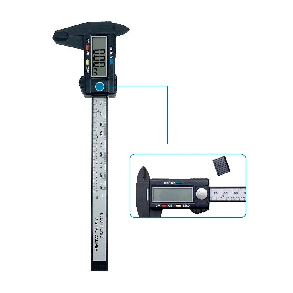 150mm 100mm Electronic Digital Caliper Carbon Fiber Dial Vernier Caliper Gauge Micrometer Measuring Tool Digital Ruler MANDOTOS