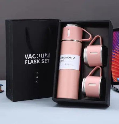 One Cup Three Lid Thermos Cup Set 304 Stainless Steel Handle Lid Gift Cup Men's And Women's Portable Gift Box Set - MANDOTOS