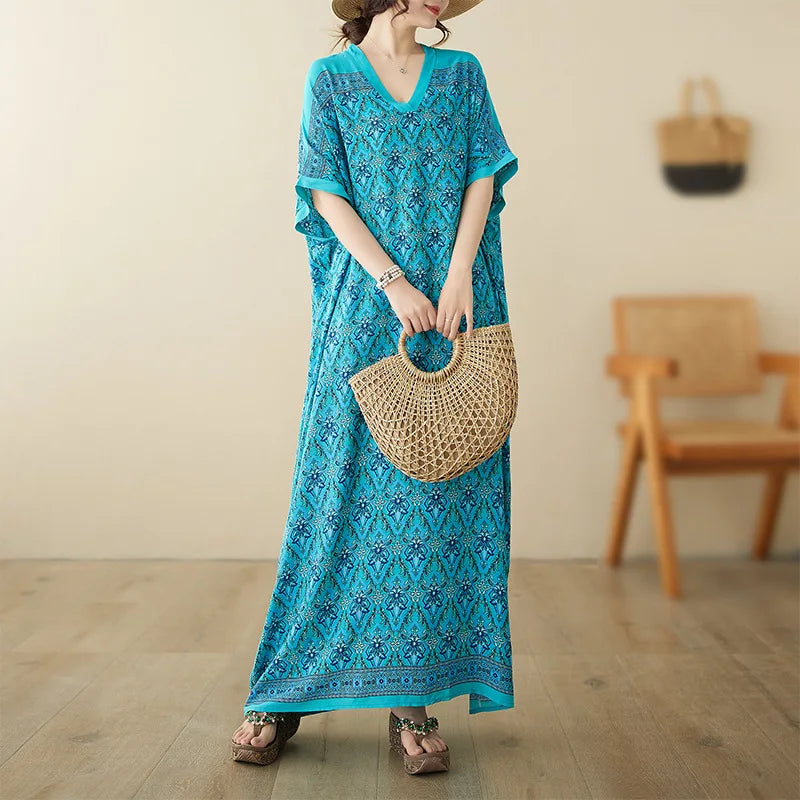 Summer Dress for Women Clothing Streetwear Ethnic Style Bohemian Beach Vintage Clothes Casual Fashion Harajuku Loose Streetwear