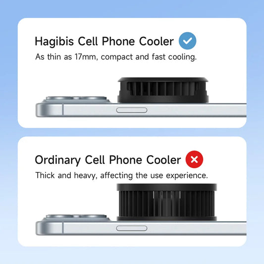 Hagibis Magnetic Cell Phone Cooler Universal Cooling Fan Mobile Phone Radiator for iPhone 16 Pro Black Shark Gaming Live Stream - MANDOTOS