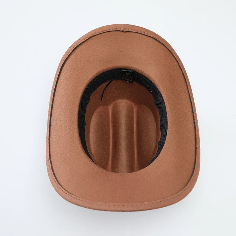 New denim hats for men and women, Western cowboy hats, five pointed star belt hats, soft woolen hats