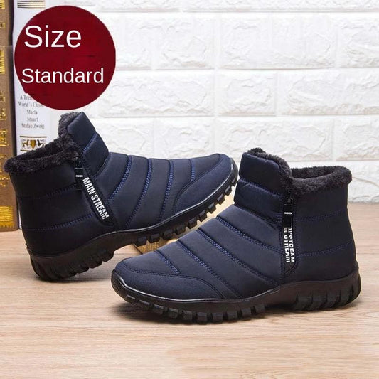 Winter men's snow boots, double zippered waterproof shoes rain boots fishing Winter Warm Boots men's boots - MANDOTOS